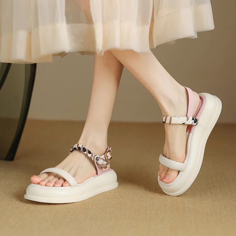 JIUXINGDAO One Strap Sandals Women's-16