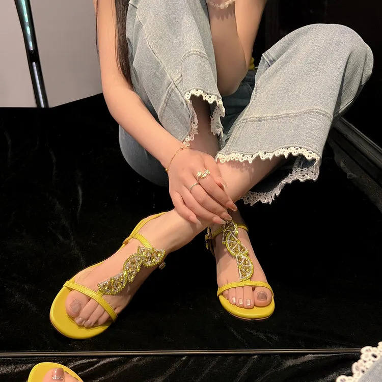 JIUXINGDAO One Strap Sandals Women's-4