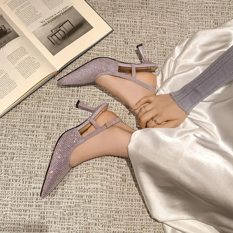 JIUXINGDAO Slim Heel High Heels Women's-12