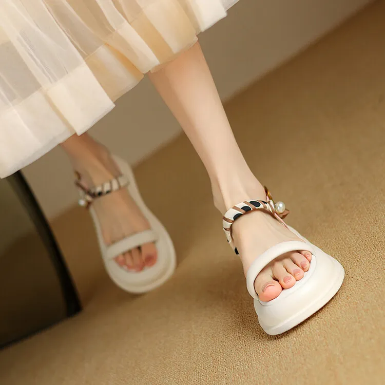 JIUXINGDAO One Strap Sandals Women's-15