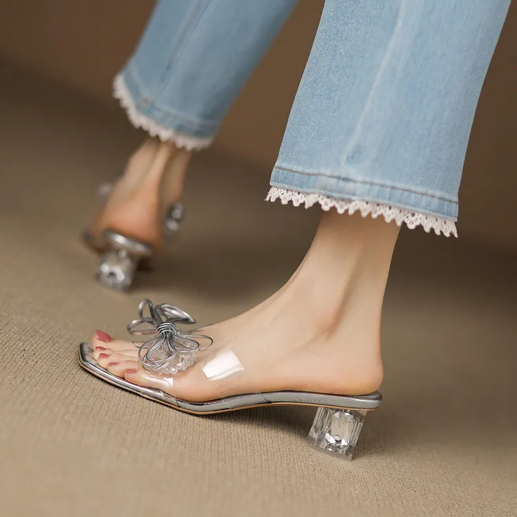 JIUXINGDAO Rhinestone Crystal Odor Resistant Slide Slippers Women's-10