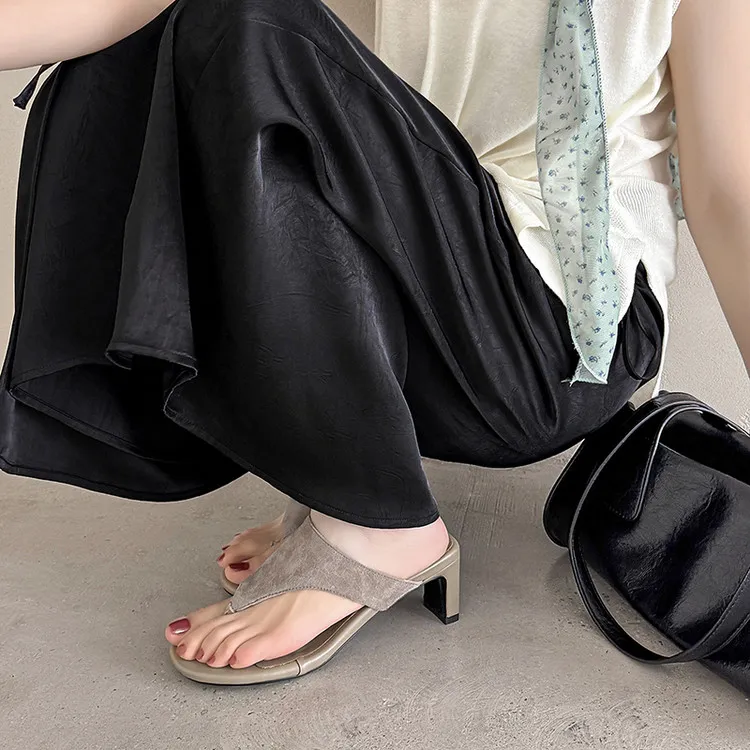 JIUXINGDAO Stitching Slip Resistant Flip Flops Women's-5