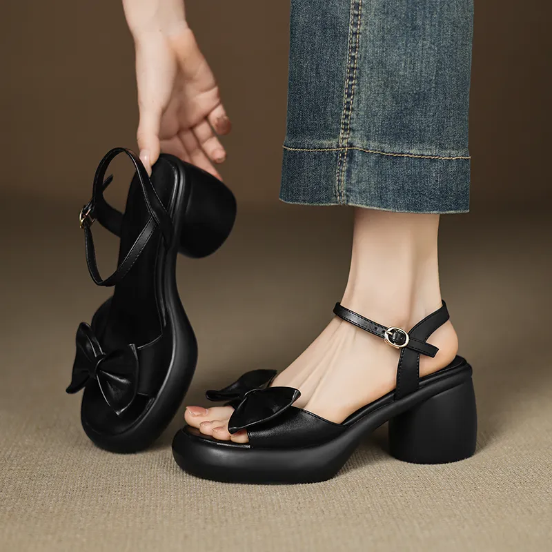 JIUXINGDAO One Strap Sandals 7cm Women's-1