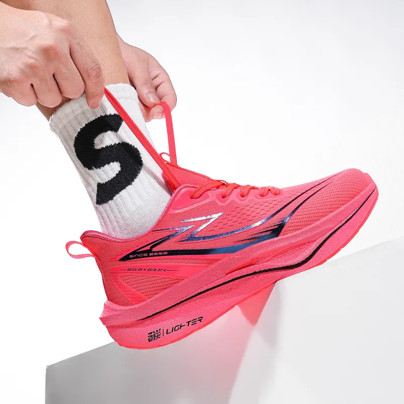 BTE Cushioning Anti Slip Wear Resistant Breathability Low Top Casual Running Shoes Unisex National Red-6