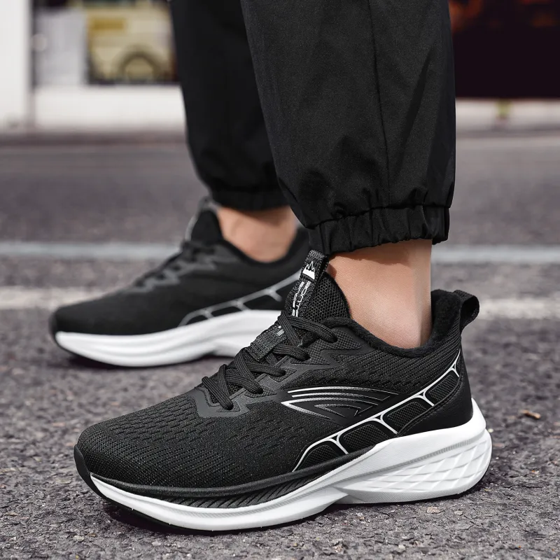 BTE Warm Height Increasing Rebound Low-Top Carbon Plate Casual Running Shoes Men's-7