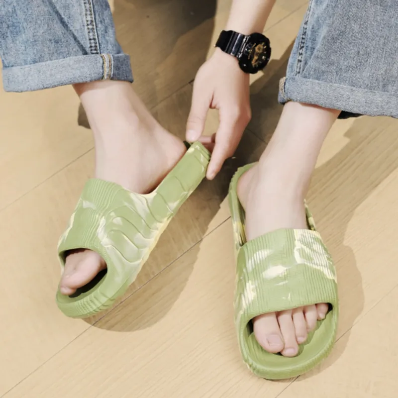 BTE Slip Resistant Abrasion Resistant Slide Slippers Unisex Matcha Green-3