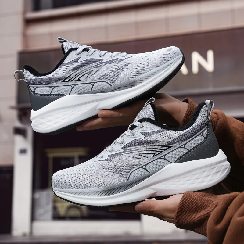 BTE Warm Height Increasing Rebound Low-Top Carbon Plate Casual Running Shoes Men's-1