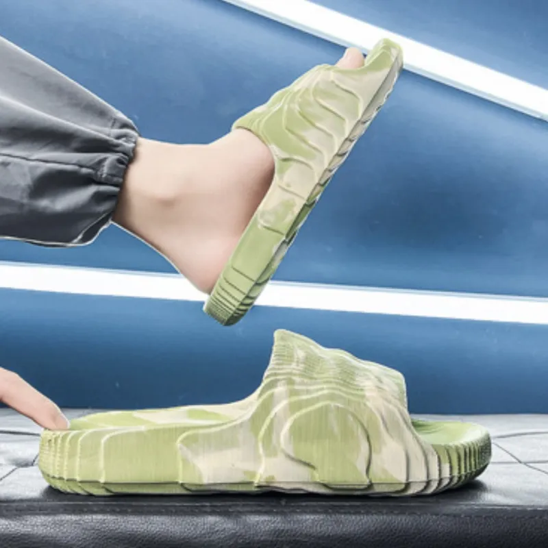 BTE Slip Resistant Abrasion Resistant Slide Slippers Unisex Matcha Green-4