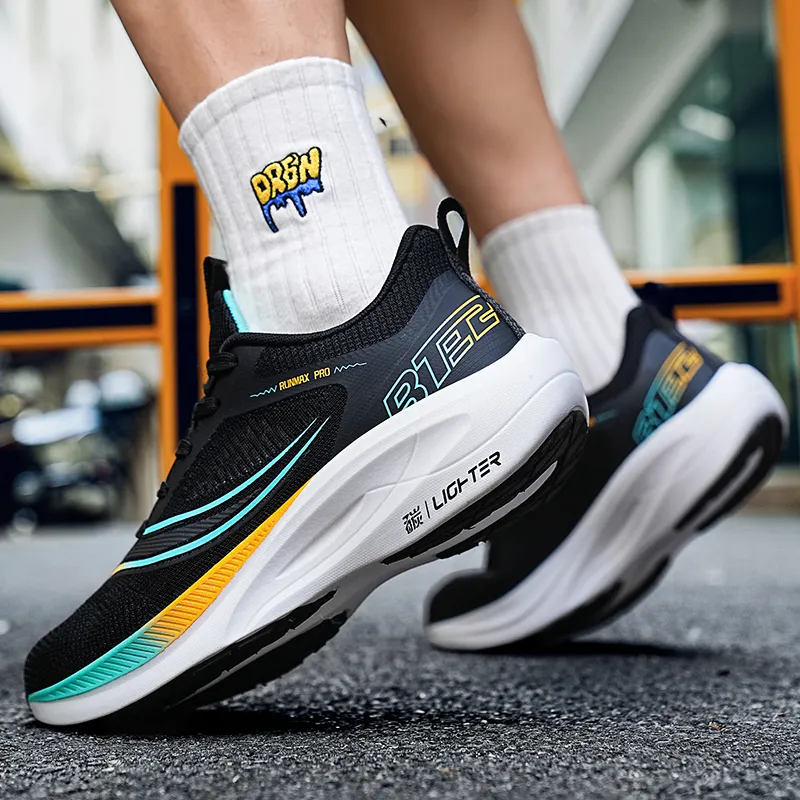 BTE Cushioning Abrasion Resistant Breathable Slip Resistant Low Top Carbon Plate Marathon Running Shoes Unisex-4