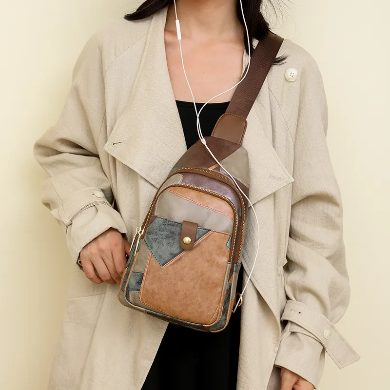 Yalu PU Sling Bag Trumpets Women's Brown/Pink/Khaki/Red Brown-1