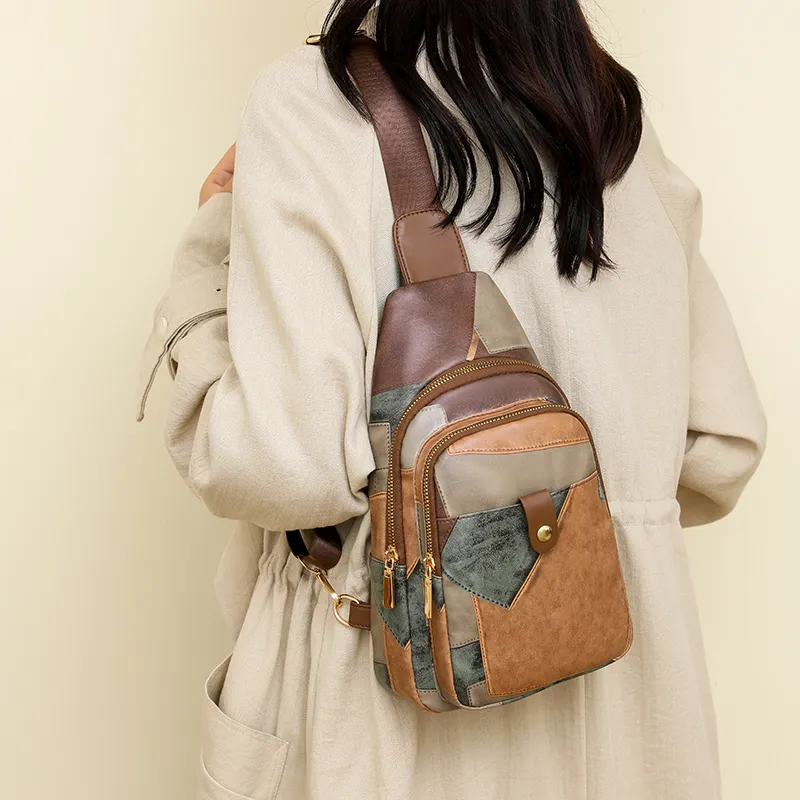 Yalu PU Sling Bag Trumpets Women's Brown/Pink/Khaki/Red Brown-3