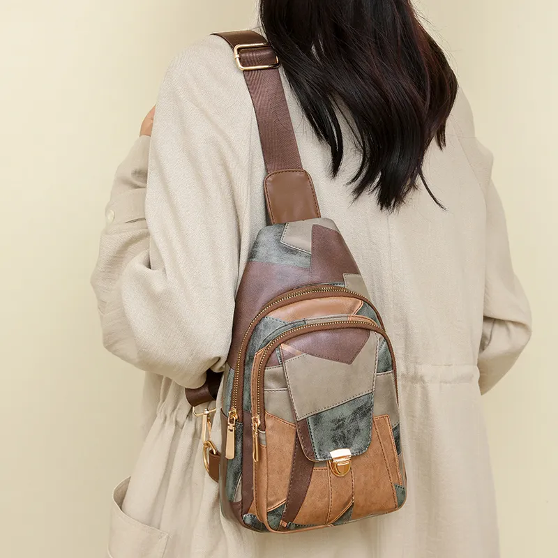 Yalu PU Sling Bag Trumpets Women's Brown/Khaki/Red Brown/Pink-2