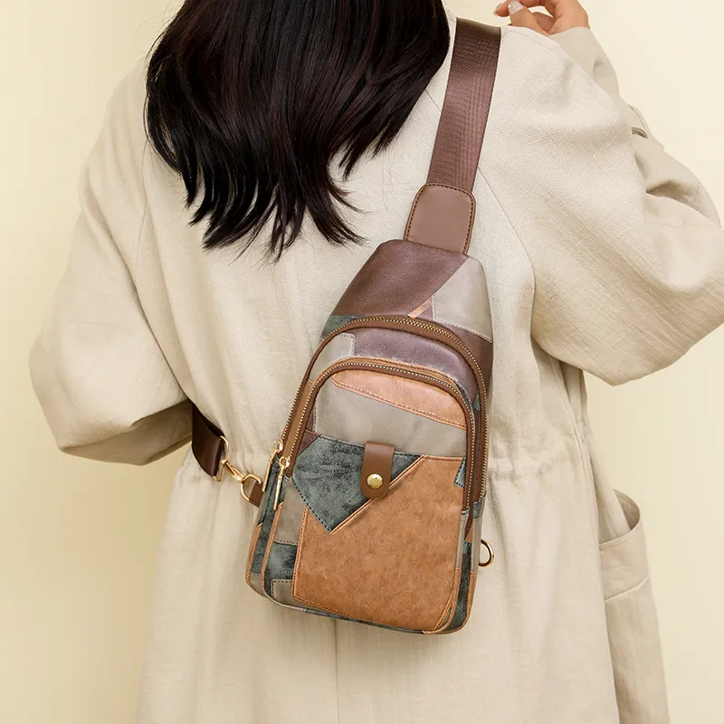 Yalu PU Sling Bag Trumpets Women's Brown/Pink/Khaki/Red Brown-2