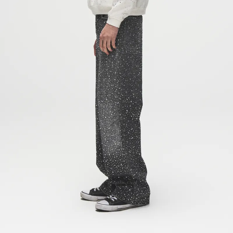 BIRTH OF ROYAL CHILD Rhinestone embellished Wide leg Jeans-10