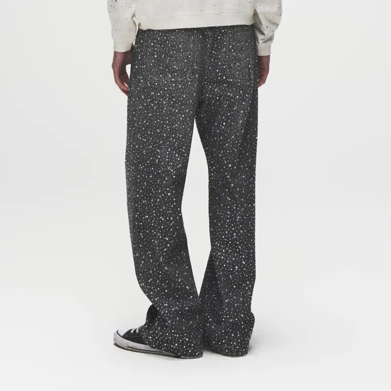 BIRTH OF ROYAL CHILD Rhinestone embellished Wide leg Jeans-11