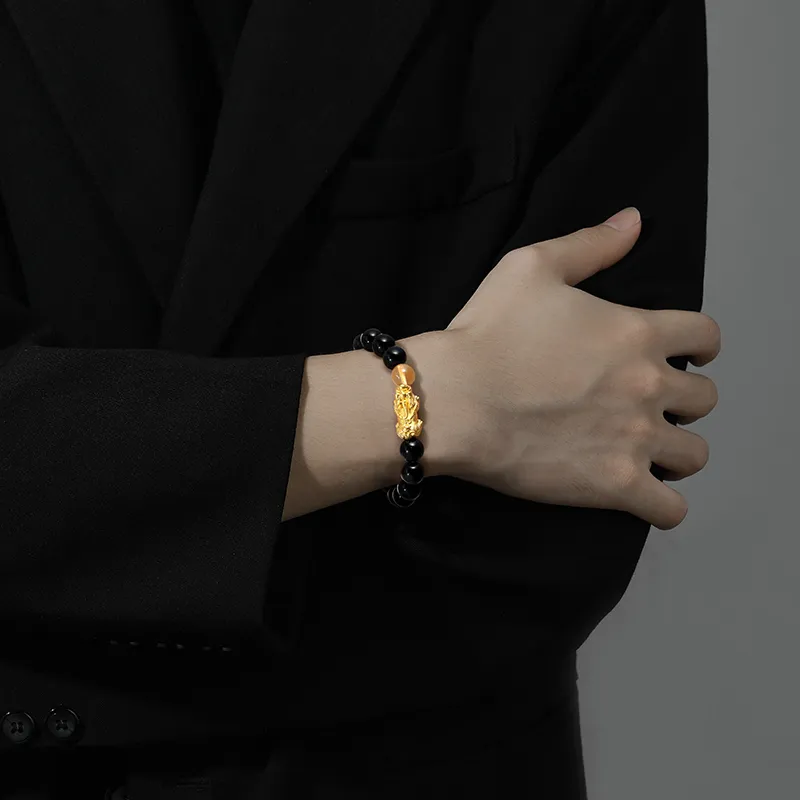 JITAIXIANG Obsidian Bracelets Men's-1