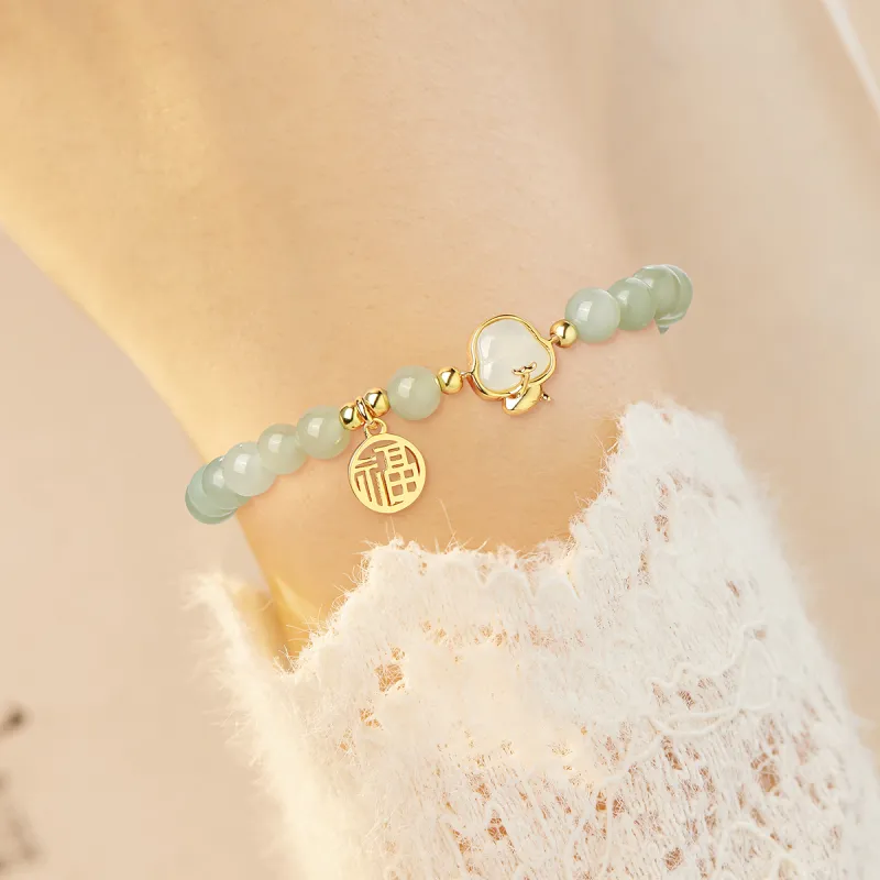 JITAIXIANG Hetian Jade Bracelets Pale Greenish White Jade Women's-2