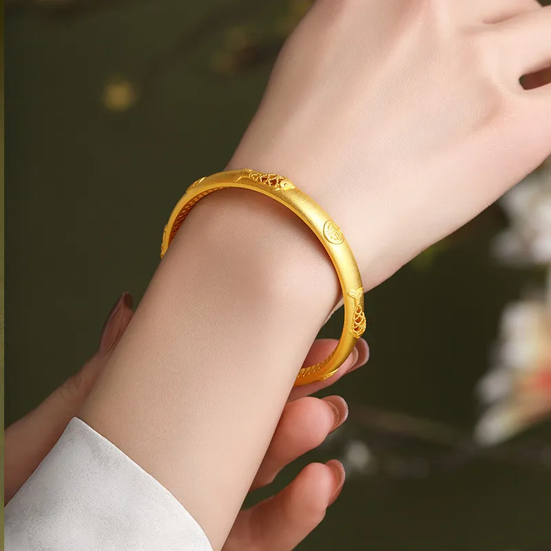 JITAIXIANG S999 Fine Silver Bangles Women's-3