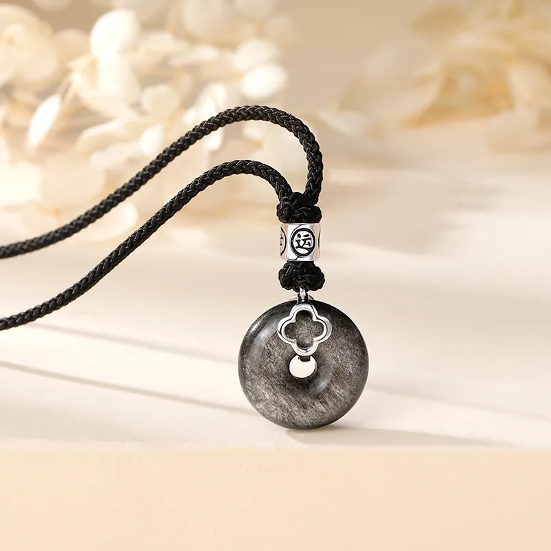 JITAIXIANG Obsidian Jade Necklace New Chinese Style Advanced, Felt Chinese Fashion Trend Woven Black Cord Men's-3
