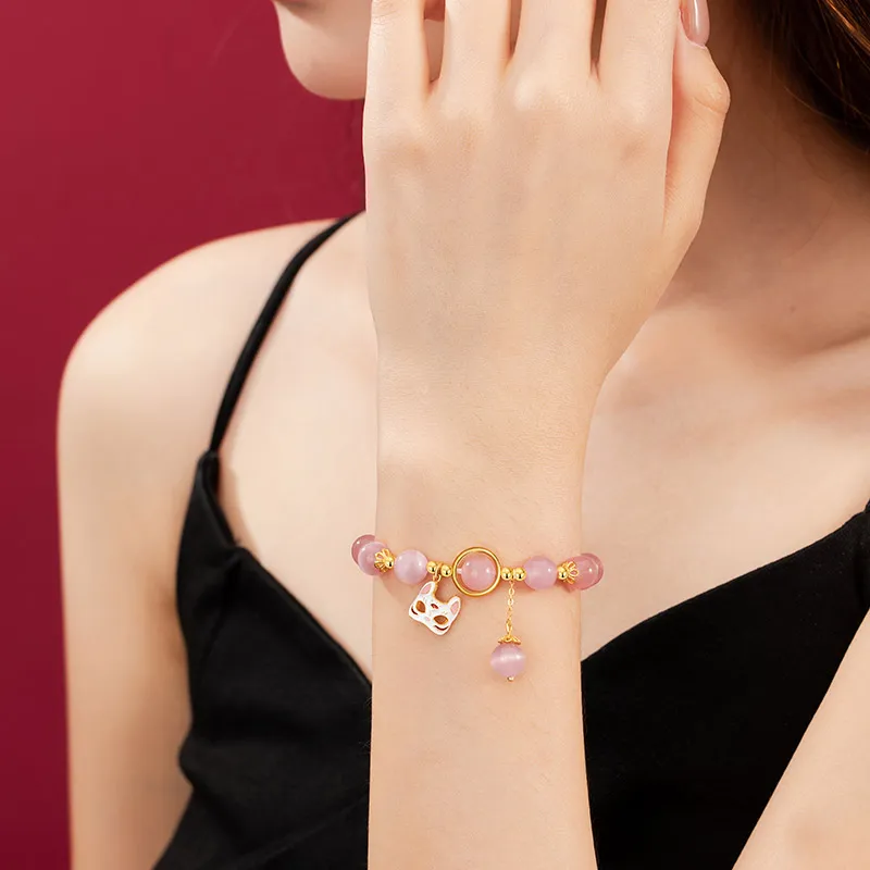 JITAIXIANG Glass Cat Eye Jade Bracelets Women's-4