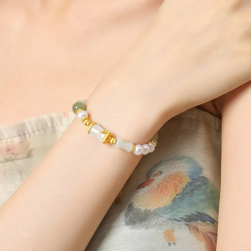 JITAIXIANG Hetian Jade Bracelets Women's White Jade-2