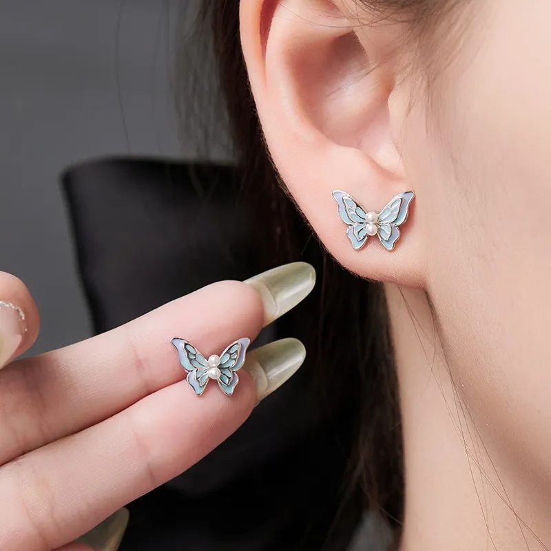 JITAIXIANG Enamel Stud Earrings Women's-5