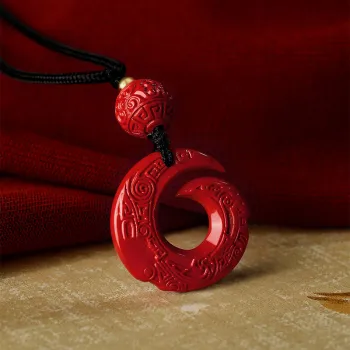 JITAIXIANG Reconstructed Cinnabar Necklaces Unisex