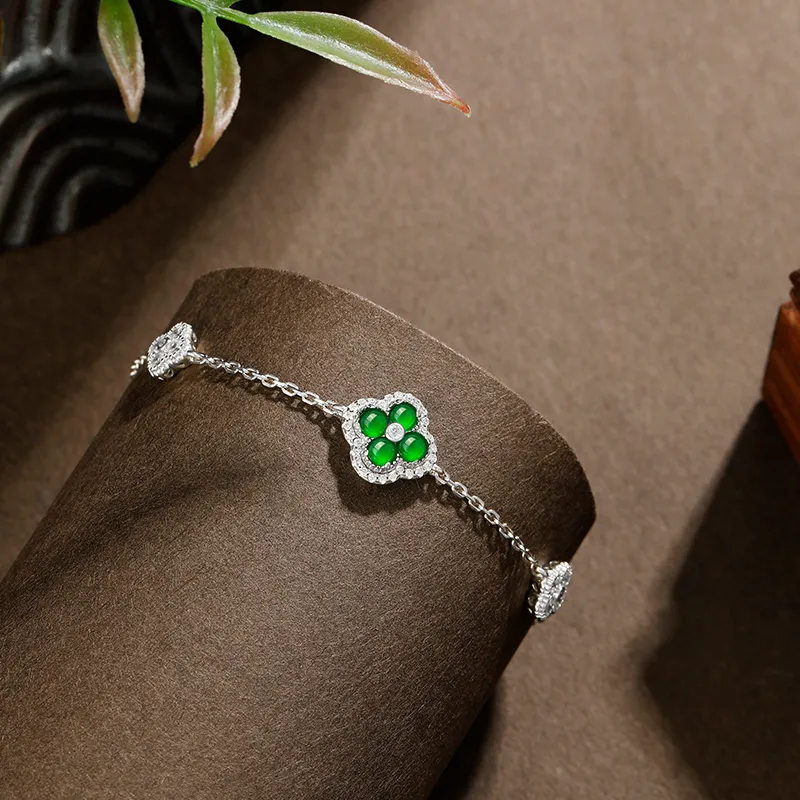JITAIXIANG Ice Glutinous Jadeite Bracelet New Chinese Style Elegant And Refined Exclusive Luxury Advanced Feel Women's-4