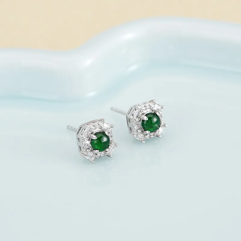 JITAIXIANG Ice Glutinous Stud Earrings Women's-3