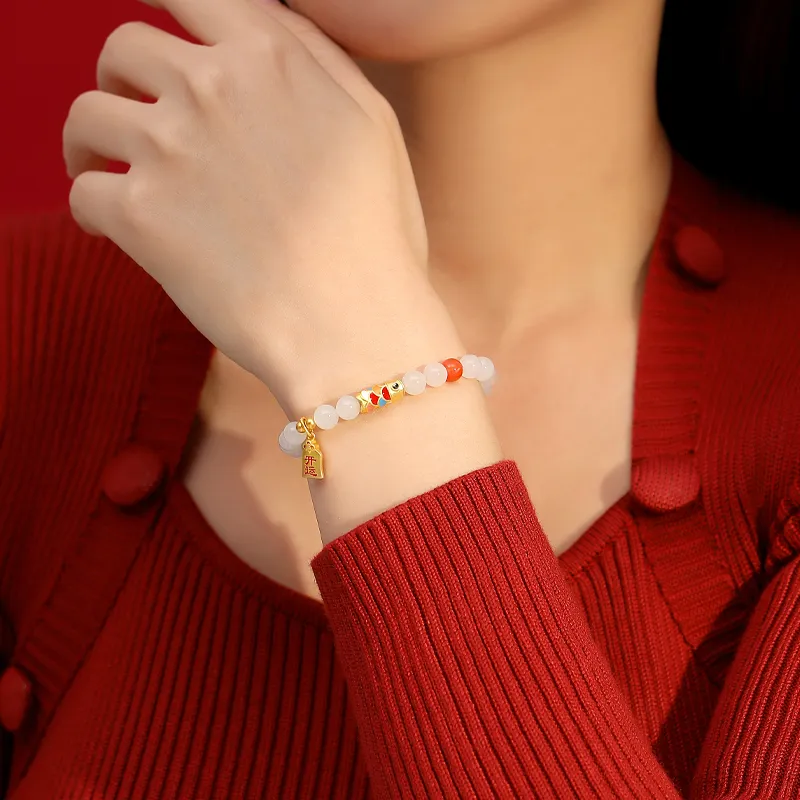 JITAIXIANG Hetian Jade Bracelets Pale Greenish White Jade Women's-1