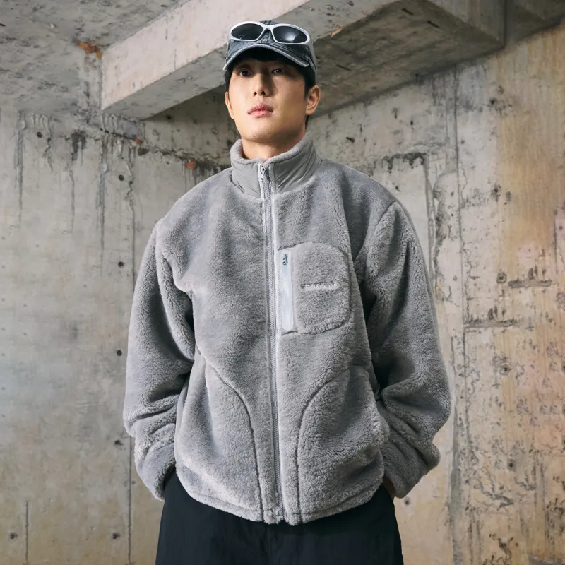 ENSHADOWER Velvet feel Coat Unisex Gray-3