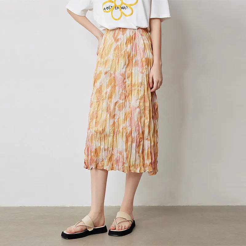 Initial Language Casual Long Skirts Women's-15