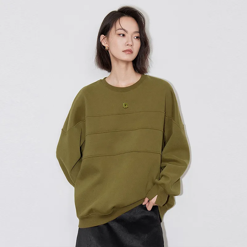Initial Language x CHAHUASHI LIANMINGKUAN Sweatshirt Artistic Top Women's-17