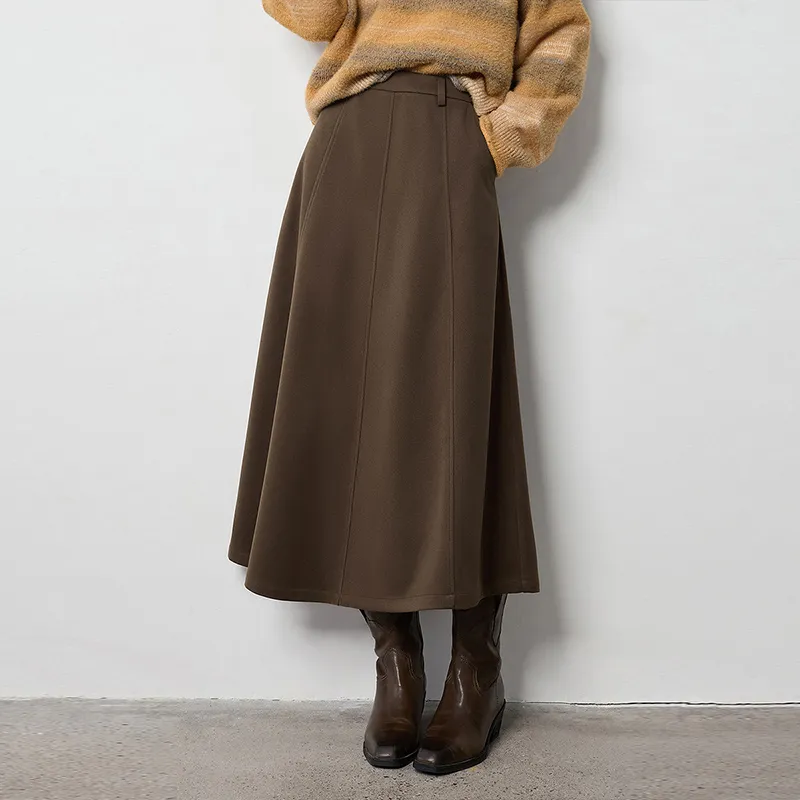 Initial Language Casual Long Skirts Women's-17