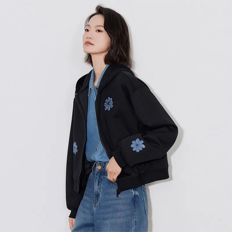 Initial Language x CHAHUASHILIANMING Cropped Coats Women's Black-2