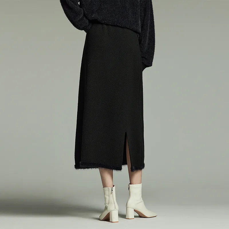 Initial Language Knit Long Skirts Women's-11
