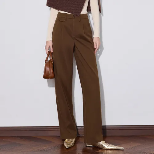 Initial Language Casual Pants For Commuting Draped To Hide Body Slimming Straight Fit Pants Women's