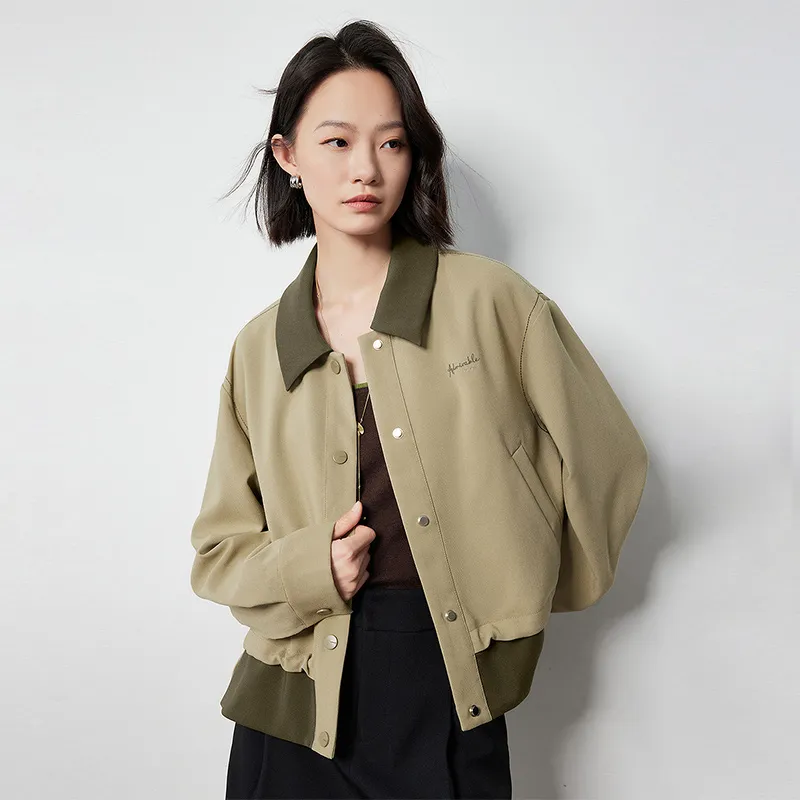 Initial Language Jackets Coats Women's Yellow Green-3