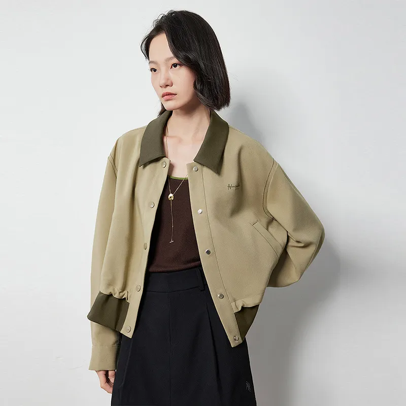 Initial Language Jackets Coats Women's Yellow Green-7