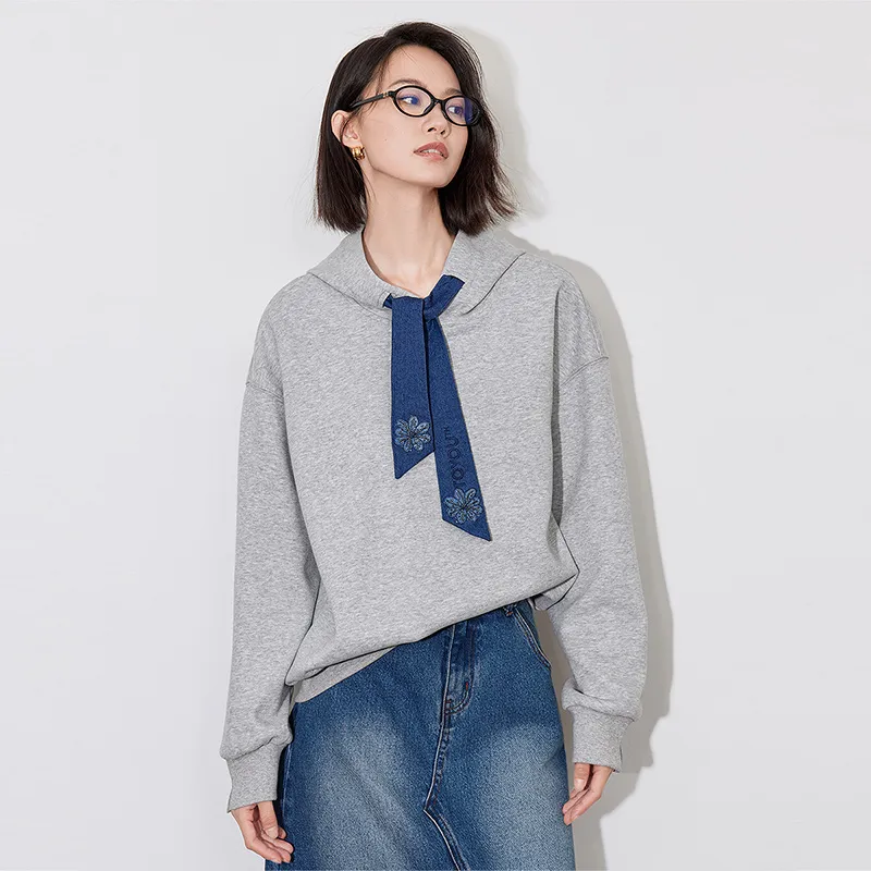 Initial Language x CHAHUASHILIANMING Sweatshirt Women's Heather Gray-3