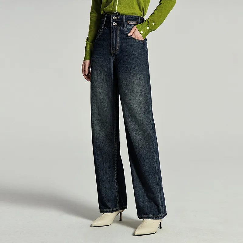 Initial language Jeans Women's Vintage Blue-2