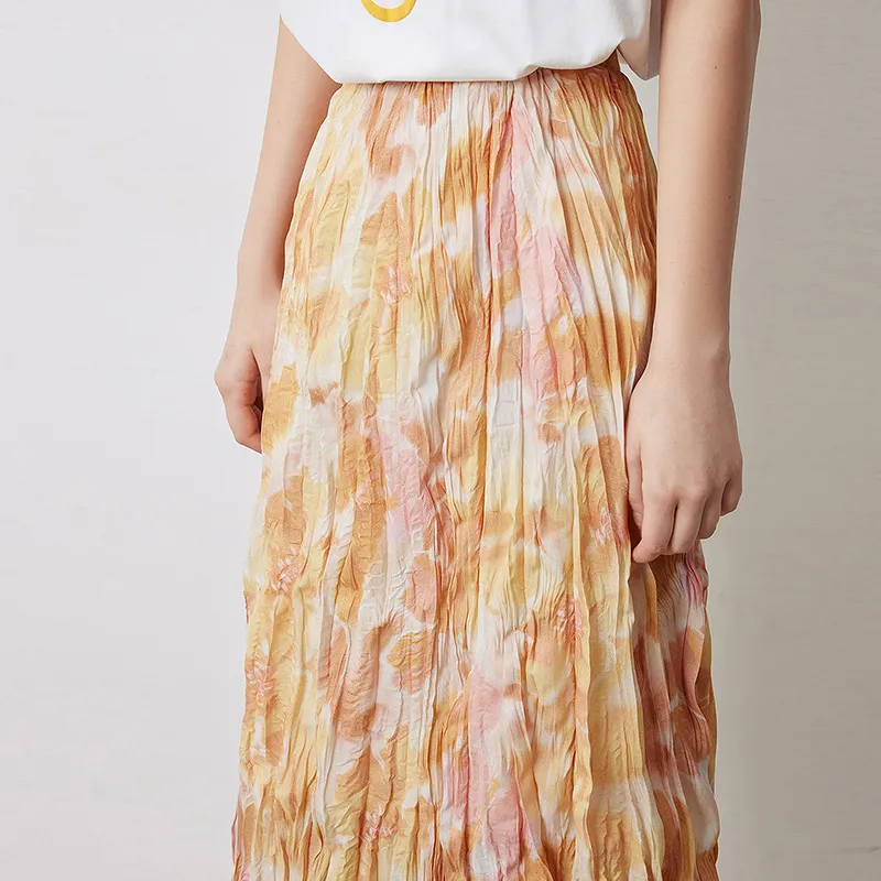 Initial Language Casual Long Skirts Women's-17