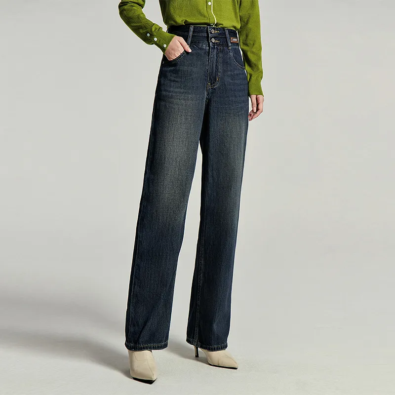 Initial language Jeans Women's Vintage Blue-3