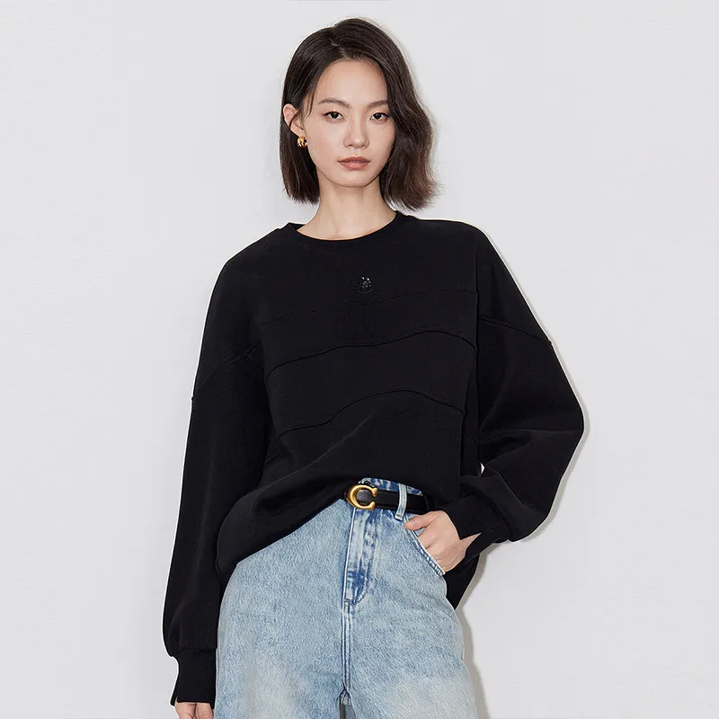 Initial Language x CHAHUASHI LIANMINGKUAN Sweatshirt Artistic Top Women's-2