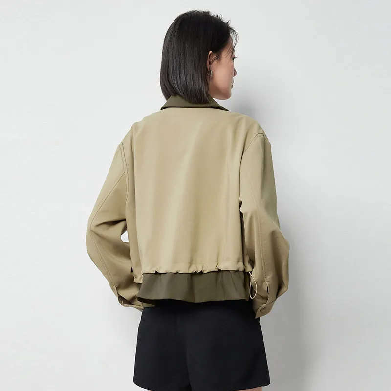 Initial Language Jackets Coats Women's Yellow Green-6
