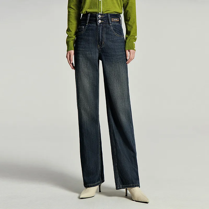 Initial language Jeans Women's Vintage Blue-1