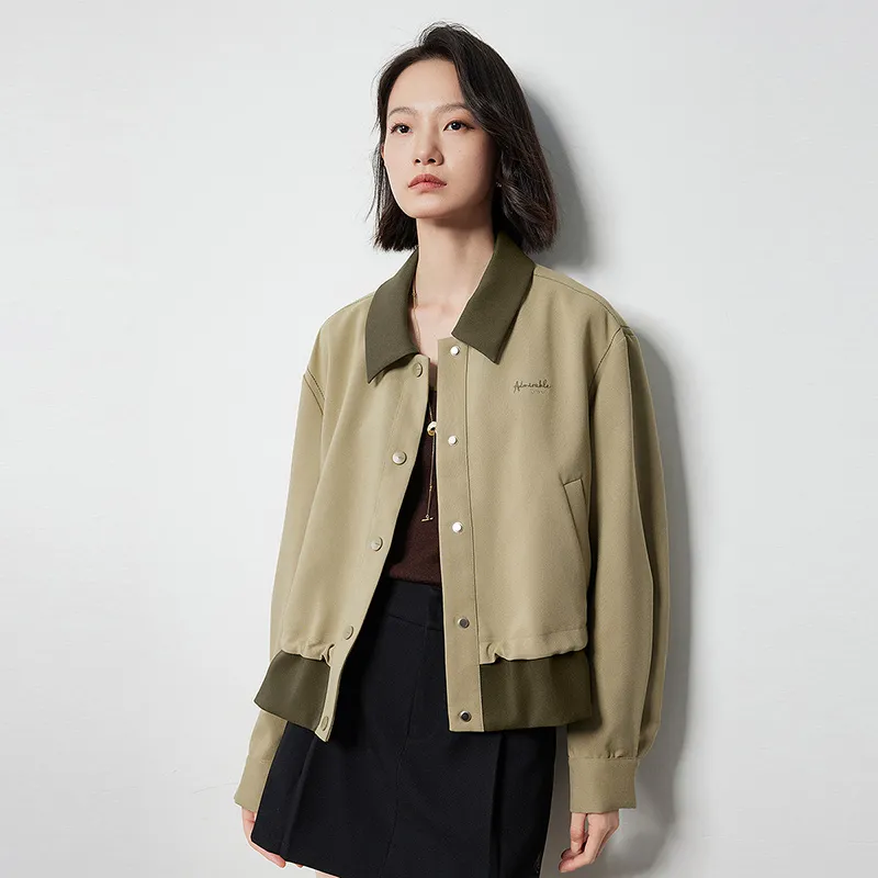 Initial Language Jackets Coats Women's Yellow Green-5