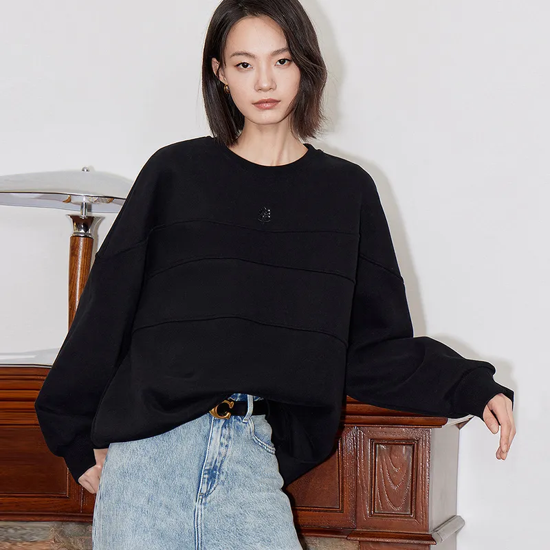 Initial Language x CHAHUASHI LIANMINGKUAN Sweatshirt Artistic Top Women's-1