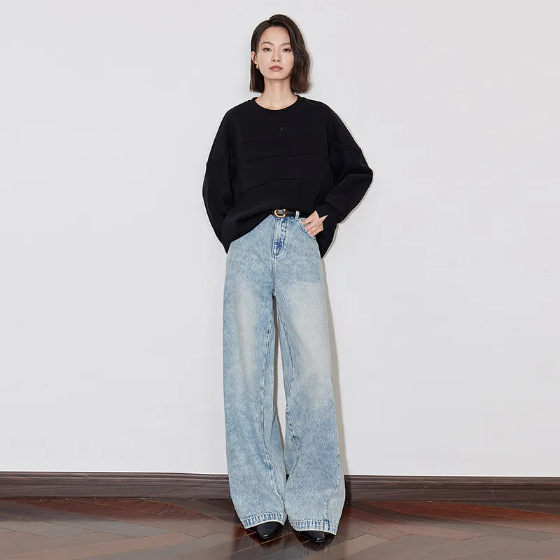 Initial Language x CHAHUASHI LIANMINGKUAN Sweatshirt Artistic Top Women's-4