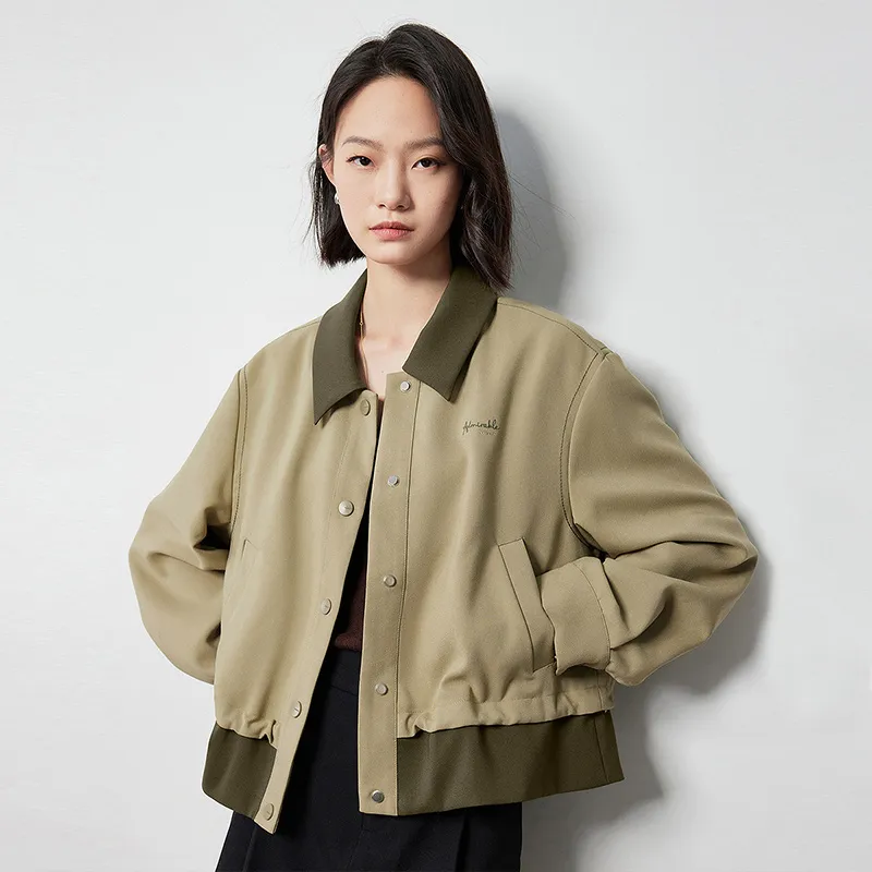 Initial Language Jackets Coats Women's Yellow Green-4